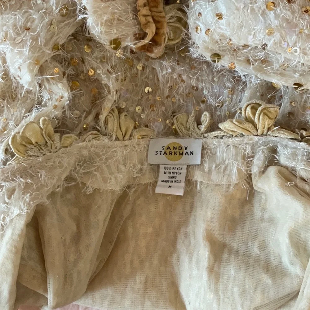 Sequined Cream Women's Blazer Jacket